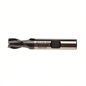 Cortador HSS Co Ta1414 con recubrimiento TiAlN, hélice de 30 grados, corto para ranuras, 2 filos de corte, vástago Weldon - Product Image 2