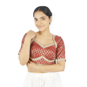 Blusa de Seda Tejida Bordada Formal para Mujer, con Lentejuelas y Botones Decorativos, Lavable, con Logotipo Frontal, Estilo Crop Top, para Boda - Product Image 1