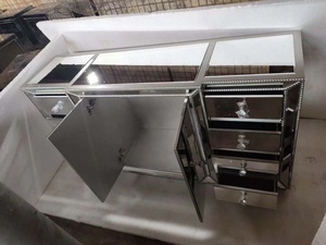 Bán Hot Hạt Nhân Đôi Đầu Giường <span class=keywords><strong>3</strong></span> Ngăn Kéo Ngực Đầu Giường Bảng Đêm Đứng Gương Side Board Với Hạt - Product Image 6