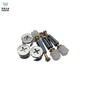 3-in-1 Zinc Alloy Fastener Set Eccentric Nut Repair Connector For Cabinet Wardrobe Plastic Hardware Accessories