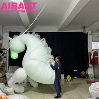 Mascotte gonflable de cheval blanc pour défilé de carnaval extérieur, costumes gonflables LED licorne, ornements