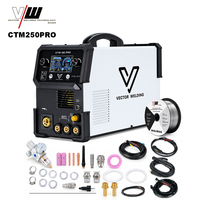 VECTORWELDING 7 en 1 TIG MMA PLASMA Cutter, soudeuse MIG gaz/sans gaz, kit de soudage 220V, machine CTM250PRO