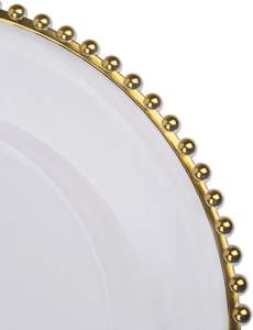 Platos Base Redondos BST de 13 Pulgadas al por Mayor, de Cristal Transparente y Acrílico con Cuentas Doradas, para Decoración de Bodas y Cenas de Fiesta - Product Image 5