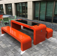 Ensembles de table à énergie solaire bancs de parc extérieurs chargeur intelligent téléphone mobilier urbain pour la communauté de jardin