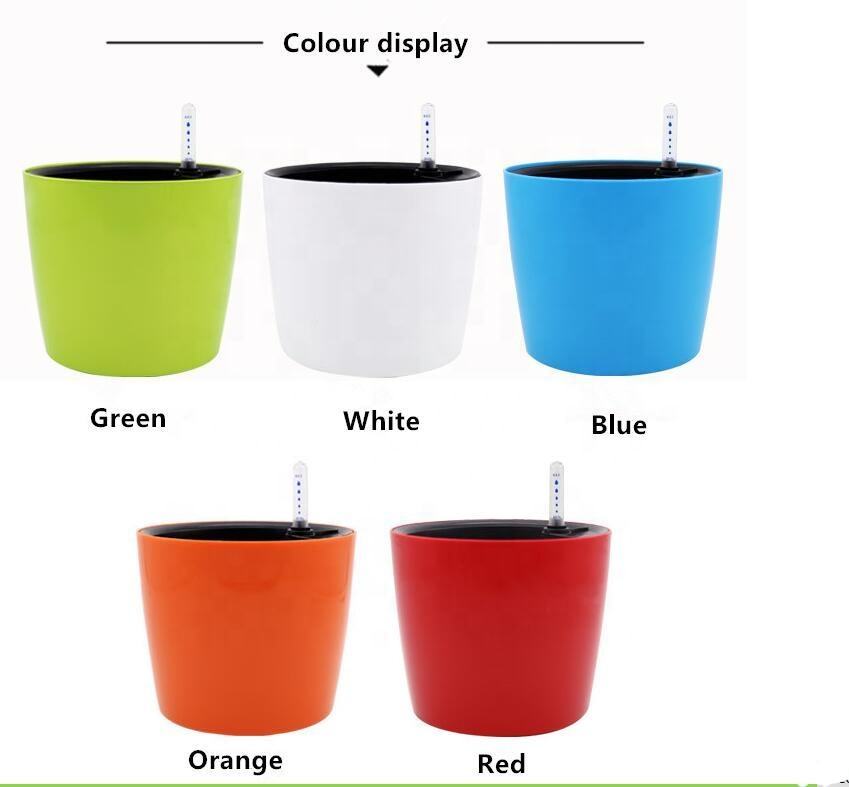 五色水位计自动浇水智能塑料花盆田园耐腐蚀花卉花盆| Alibaba.com
