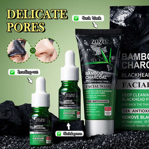 ZOZU Глубокая очистка пор T Zone уход за кожей бамбуковый уголь удаление черных точек угрей маска для носа Грязевая Маска Крем Набор сыворотки для лица - Product Image 1