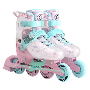 Patins à roulettes Guipaishi pour filles de 3 à 6 ans, roues doubles lumineuses, patins en ligne pour enfants avec semelle en caoutchouc - Product Image 1