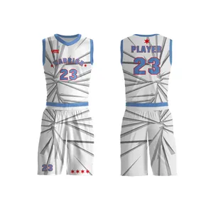 Nieuwe Stijl Mode Ademende Basketbal Jersey Custom Heren Witte Basketbal Jersey