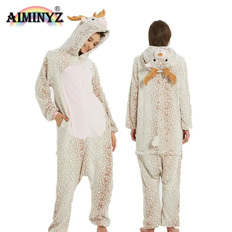 AIMINYZ-Pijama Unisex de franela y terciopelo, ropa de dormir de dibujos animados para adultos, hombre y niño