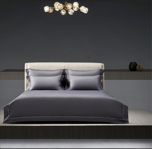 Ensemble de draps de literie de luxe 100% coton personnalisé motif solide nombre de fils élevé pour la maison ou l'hôtel - Product Image 1