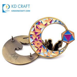 Badge d'émail coloré étoile <span class=keywords><strong>demi</strong></span>-<span class=keywords><strong>lune</strong></span>, en métal, personnalisé, nouveauté, été - Product Image 2