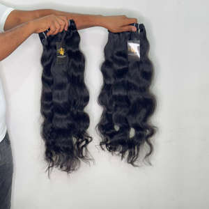 Cheveux vierges indiens non traités, cuticules alignées, 100 % naturels, bruts, qualité vison, extensions de cheveux humains vierges pour revendeurs - Product Image 2