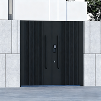Portail de jardin moderne en aluminium, portail automatique à battants avec moteur électrique, design personnalisé pour maison résidentielle