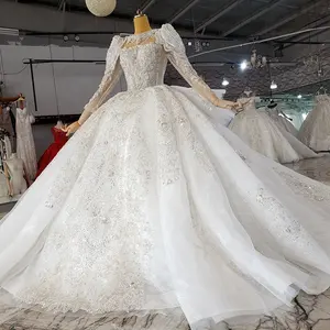 Роскошное Белое Бальное Платье jancдекабря HTL2284 с длинным рукавом и стразами, женское свадебное платье