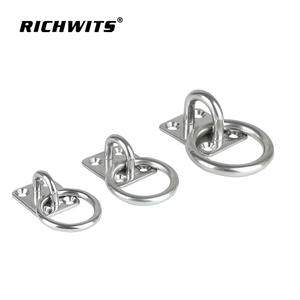 Poignée à boulon pour quincaillerie marine avec anneau, plaque à œil en acier inoxydable, base de plaque soudée, boucles de fixation rondes et carrées - Product Image 5