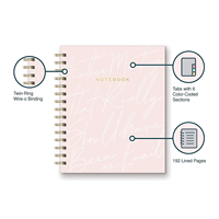 Carnet de réunion personnalisé avec logo, couverture rigide spirale, ligné, avec onglets – Cadeau de bureau pour collègue, patron, papeterie