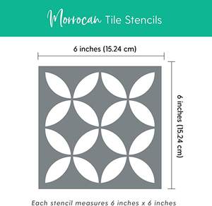 Ensemble de pochoirs marocains - Lot de quatre motifs 6x6 pour peindre les murs, les sols, les tissus ou les pochoirs en bois - Product Image 5