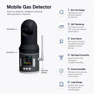 Detector de Gas Móvil Inalámbrico 4G <span class=keywords><strong>5G</strong></span> JX-PTM600-S2 con Cámara PTZ de 360° °   Sistema de Alarma Portátil Multigas con Monitoreo de Video en Tiempo Real - Product Image 2
