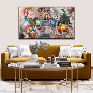 Japanese Anime One Piece Character Decorative Canvas Framed Cartoon Style Wall Art Print For Kids Room Modern Home Wall Decor