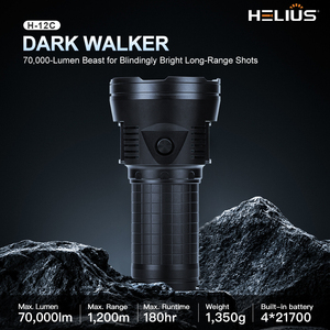 हेलियस सुपर ब्राइट 70000 लुमेन फ्लैशलाइट 1200 मीटर लंबी दूरी 12 xhp70 बीड पंखे कूलिंग सर्च लाइट हाई पावर टॉर्च - Product Image 2
