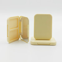 Palette de maquillage rectangulaire personnalisée 2 couleurs, emballage vide en plastique compact pour fard à paupières, conteneur de blush avec miroir