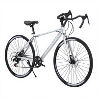 Vélo de course sur route à frein à disque de haute qualité 700C 7 vitesses, cadre en acier haute teneur en carbone, personnalisé pour hommes