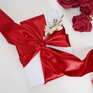 Ruban en satin double face rouge élégant de qualité supérieure, 100 % polyester, idéal pour la fabrication de boîtes cadeaux et de nœuds DIY – Vente chaude - Product Image 1