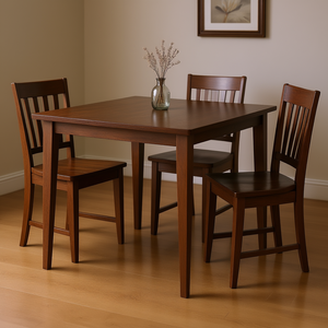 Table à manger carrée Groveland, finition noyer antique, 4 places, mobilier traditionnel pour la maison - Product Image 2