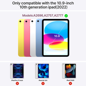 Dễ dàng thiết lập Vỏ Bọc bàn phím giống như máy tính xách tay cho các mẫu iPad thế hệ thứ 10 Bàn phím đèn nền 11 màu với các phím tắt - Product Image 6