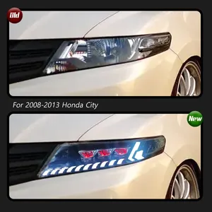 Accesorios para autos TYPY, faros delanteros para Honda City 2008-2014, actualizados y modificados con nuevas luces LED DRL de señal de giro dinámica. - Product Image 2