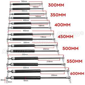2 Amortiguadores Universales de 300-600mm y 300N para Coche, Capó Delantero, Maletero Trasero, Barra de Soporte de Elevación, Resorte de Gas - Product Image 6