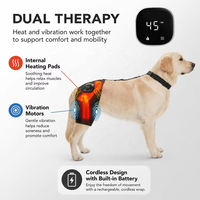 Attelle de hanche pour chien avec thérapie double chaleur et vibration pour mâles, sangles ajustables pour la taille et la cuisse, pour la rééducation articulaire des chiens seniors