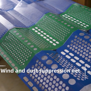 Cấu trúc hàng rào gió/hàng rào gió/chắn gió sản xuất chuyên nghiệp Ba đỉnh thép sơn tĩnh điện màu xanh đục lỗ - Product Image 3