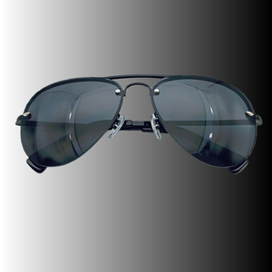 Gafas de Sol de Diseño Italiano, de Lujo, Alta Calidad, Metálicas, Ovaladas, de Moda, con Lentes Azules, para Hombre - Product Image 1