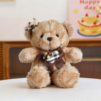 Peluche créative en forme d'ours de couleur caramel, couple d'ours en peluche avec rembourrage en coton PP, cadeau d'anniversaire pour enfants - Vente en gros