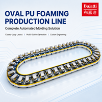 Ligne de moulage automatique multi-stations en mousse PU à circuit fermé de forme ovale pour sièges et coussins de voiture