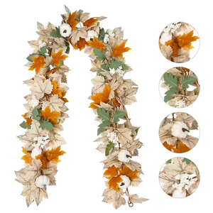 Guirnalda de Enredadera Artificial al por Mayor con Hojas de Arce y Calabaza, Decoración para Navidad, Halloween, Acción de Gracias, Pascua, Guirnalda de Enredadera Artificial - Product Image 3