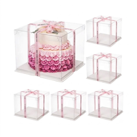 Boîtes articulées en plastique transparent personnalisées à bas prix pour l'affichage et l'emballage de gâteaux, de pâtisseries et d'aliments à usage industriel