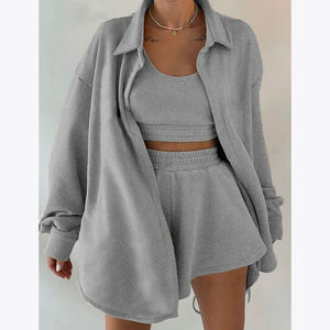 Ropa de calle <span class=keywords><strong>Chaleco</strong></span> de verano Alto, Pantalones acampanados de cintura Mujeres Conjuntos de 2 piezas Algodón Lino Coords Cuello en V Conjuntos de botones sin mangas/ - Product Image 1