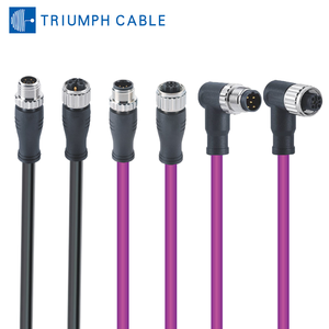 OEM 방수 IP67 M9 커넥터 케이블 2/8핀 직선/각형 몰딩 플러그 리드 (PVC/PUR) 로봇 M9 센서 커넥터 케이블 - Product Image 1