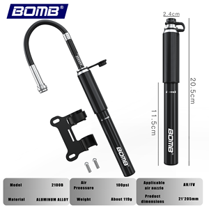 Bomba de Bicicleta BOMB, Mini Bomba de Mano Portátil, Inflador de Neumáticos para Bicicleta de Carretera y Montaña, Ciclismo, Viajes, Venta al Por Mayor, OEM - Product Image 6