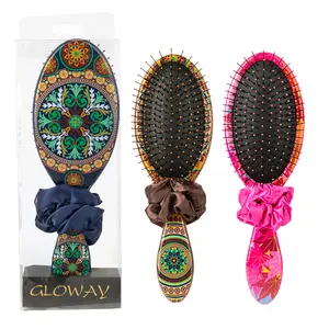 Gloway Schlussverkauf Entwirrende Kopfhaut-Massage oval Airbag Haarbürste Damen Air-Cushion-Kamm mit Haar-Scrunchies