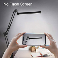 Lampe de bureau moderne en métal à bras oscillant à LED 12W, bras réglable, gradable, soins oculaires avec pince