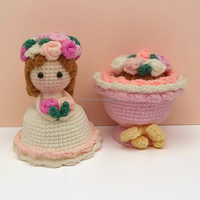 Bouquet de mariée fini en crochet, pendentif poupée fille tricotée à la main, coffret cadeau Saint-Valentin - Stock US