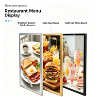 Boîte lumineuse publicitaire ultra-mince à économie d'énergie avec couvercle anti-reflet pour affichage lumineux de menus de café