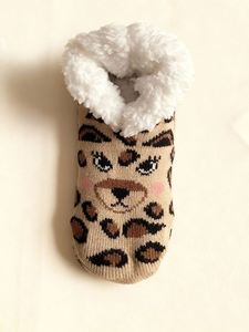 Chaussettes thermiques basses brodées de dessins animés pour enfants et adultes, en polaire corail, mini jacquard nordique, antidérapantes en silicone, pour l'hiver - Product Image 6