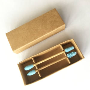 Bâtonnets de coton <span class=keywords><strong>réutilisables</strong></span> en silicone écologiques à double tête pour le nettoyage des oreilles et des yeux, maquillage, marque privée, dans un étui en carton - Product Image 3