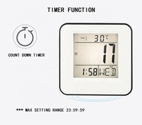 Reloj despertador de escritorio con Control de sonido LCD Digital con pilas de diseño cúbico pequeño multifunción 3632