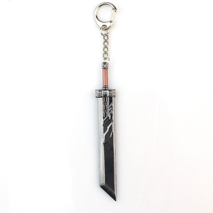 Llaveros Metálicos de Final Fantasy 7 para Hombre, Espada Buster de <span class=keywords><strong>Cloud</strong></span> <span class=keywords><strong>Strife</strong></span> y Cuchillo de Zack, Nuevo Modelo de Llavero del Juego Gótico - Product Image 1