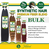 Ekstensi Rambut Sintetis Julianna Wholesale Custom Tanpa Weft Bohemian Super Water Wave Jerry Curly Wavy Deep Bulk untuk Kepang